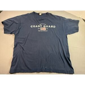 Vintage U.S. Coast Guard Graphic T Dad Shirt XL Navy MV Sport Veteran Patriot